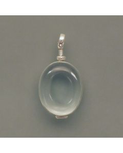 Ovales Glas-Medaillon, Silber