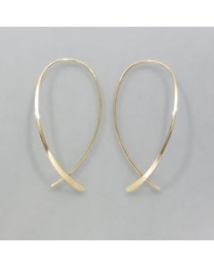 Silber-Ohrhänger lang und zart, goldplattiert