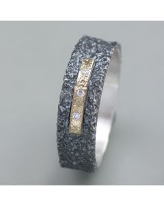 Herren-Ring aus Silber mit 3 Brillanten